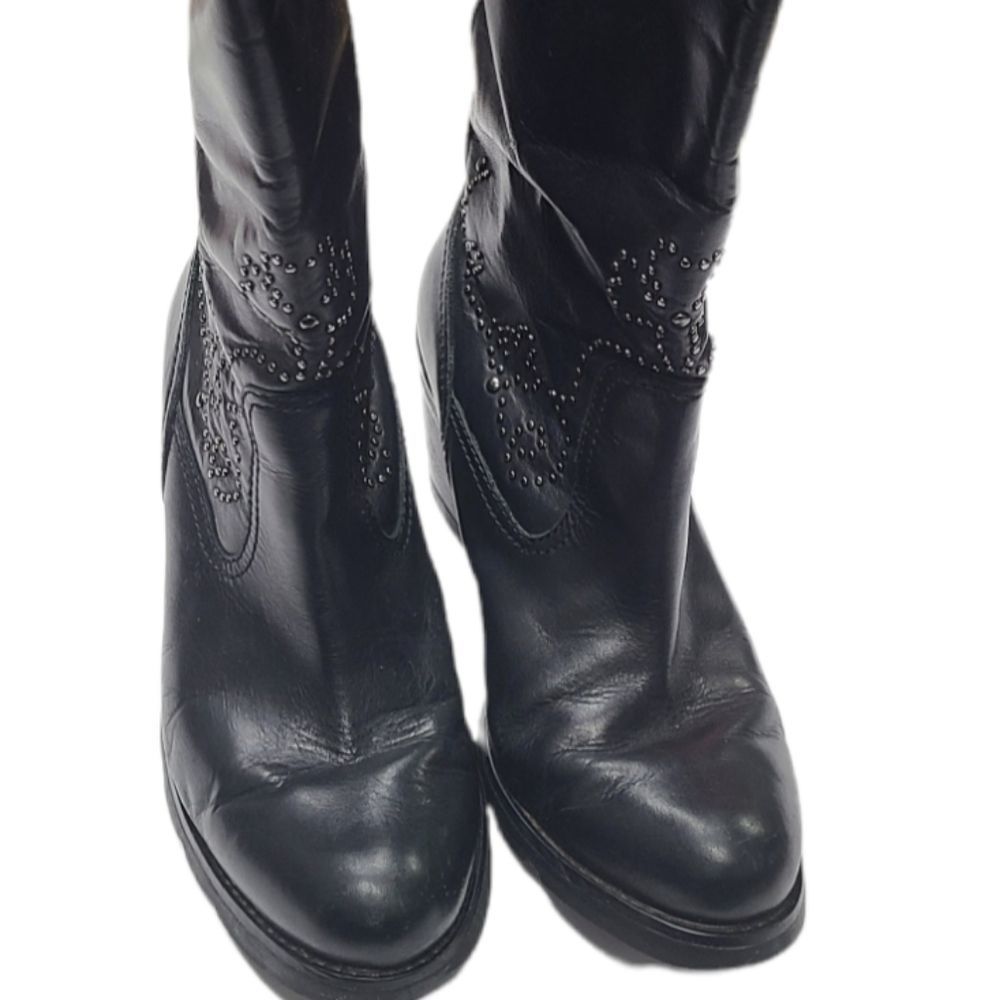 Ariat Women's Western Silver Studded Black Tall Boots Size 6.5B, fit more like 6 - Picture 6 of 12